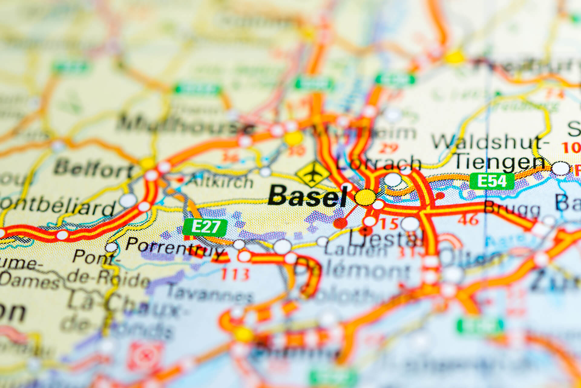 Basel City Map Switzerland